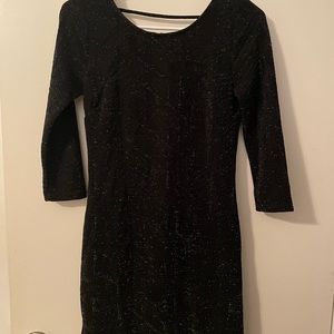 Black Glitter Mini Dress